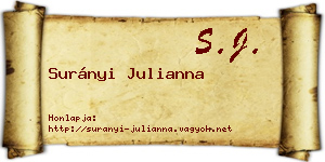 Surányi Julianna névjegykártya